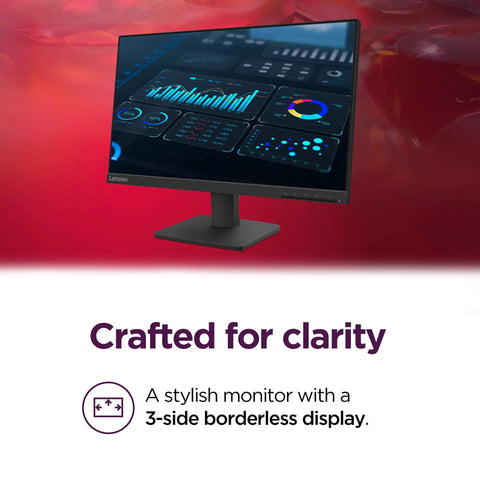 Crisp 21.5 Inch FHD IPS Office Monitor With 100Hz Refresh Rate 4ms MPRT 99 Percent sRGB Raven Black side view