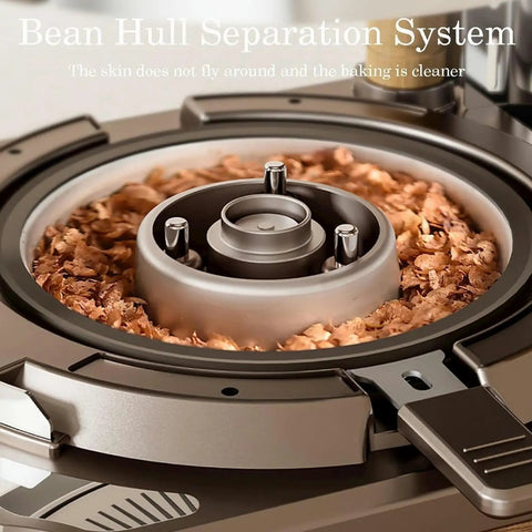 Bean Hull Separation System of No Fuss Coffee Bean Roaster 700 Watt Home Machine, showcasing cleaner roasting process.