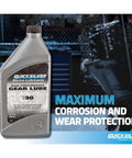 Hardcore High Performance SAE 90 Gear Lube For Mercury Outboards And MerCruiser Sterndrives 2.5 Gallon bottle with label visible