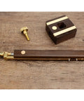 Heavy Lifting Wood Marking Gauge With Rugged Brass Slider And Broad Adjustable Span, includes brass slider and adjustment screw.