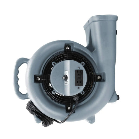 Straight Up Pro Gear Industrial 12 Pack Carpet Dryer Fan with three-speed control and dual GFCI outlets, front view.