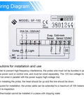 Wiring diagram for SF 102 Digital Temperature Controller For Freezers And Air Cooled Cabinets 110V with installation guide.