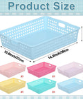 Six Pack Plastic Turn In Paper Trays Set For Classroom Storage And Office Organization In Pastel Colors with product dimensions shown