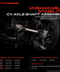 Heavy Duty Rear CV Axle Shaft Assembly Driver Or Passenger Side With Abs Wiring Plug And Play Fits Yamaha Grizzly 550 700 Kodiak 450 700 No Sweat Installation image showing detailed axle assembly.