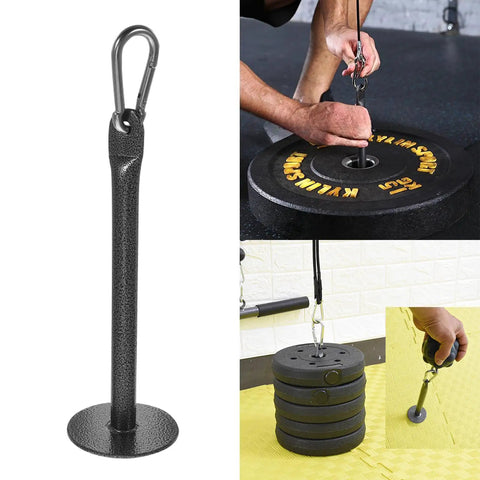 Loading Pin Weights For Cable Machine And Pulley System Heavy Duty Steel Plate Holder Attachment with Carabiner Clip