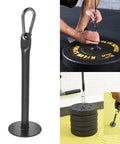 Plates Loading Pin With Weights Lifting Holder for Cable Machine Attachment shown with stacked weights and pulley system.