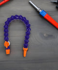 Plastic Air Hose Nozzle Fits Milling Machine Air Compressor Sick Design Cleans Dust Fast Cooling And Portable Misting System Ideal For Drill Mill Engraver Needs Airflow Keeps Gear Chill Heavy Duty Work Badass Pressure Super Solid. Flexible purple plastic air hose nozzle with orange tip and threaded base.