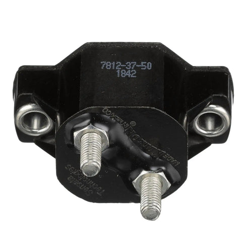 50 Amp Marine Circuit Breaker With Nut Connections And Attaching Hardware For Plug And Play Quick Easy Install On Marine Equipment And Boats Durable Marine Grade Hardware Reliable Fault Protection Panel Or Inline Mount, black inline mount