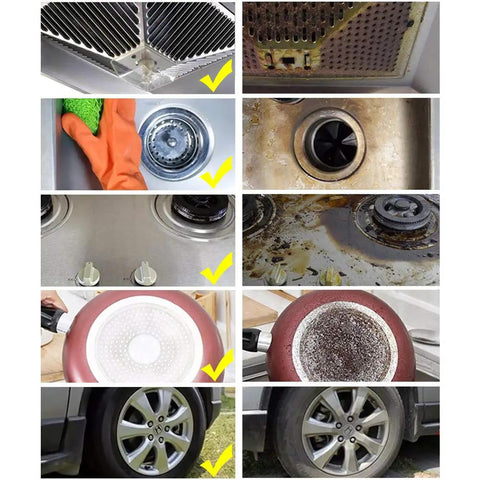 Three Piece Auto Detailing Drill Brush Set With Wheel Cleaner Brush And Car Wash Brush Kit For Tires Mats Floors And Bathrooms Power Pro Scrubber before and after results on various surfaces