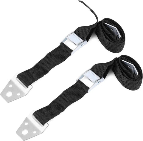 Heavy Duty Metal Anti Tip Straps Keep Your Furniture Locked Down Tight With Adjustable Wall Anchors Straight Up Steel Construction For Baby Proofing TV Mounting No Cheap Plastic Tricks Pack Of Two, showing black nylon webbing and steel anchors.