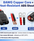 Heavy Duty Fifty Amp Extension Cable Eight Awg Connector with heat-resistant ABS sheath for Ecoflow Delta power banks.