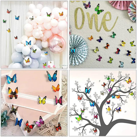 80 Piece Butterfly Wall Decor Set With Foldable Wings Waterproof Reusable PVC Wall Stickers on decor and wall surfaces