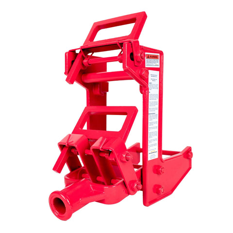Front view of Guardian 2601 wall jack, red cast-iron, 1000 lb capacity for 1-1/2 x 3-1/2 in wood poles or 3-1/4 in OD steel pipe