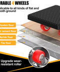 Heavy Duty Furniture Movers Dolly With Anti Slip Deck And 360 Degree Swivel Wheels showing suitability on various floor types