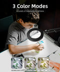 Child using Gooseneck Lamp Magnifier With Stand 10x And 5x Zoom Three Color Modes Stepless Dimmable LED Light for drawing.