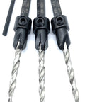 Woodworking Countersink Drill Bit Set Three Piece For Number Eight Size Eleven Sixty Fourth Inch with hex wrench