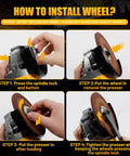 Step-by-step guide for installing wheel on Cordless Angle Grinder 4-1/2 Inch 11000 RPM Brushless Motor Fits 20V Max Batteries