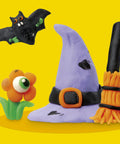 Fresh Spooky Modeling Clay 30 Pack Fun Size Sticks with bat, witch hat, and flower for Halloween creations.