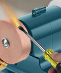 Dipisuta Cordless Mini Bench Grinder Polisher With Powerful Copper Motor and versatile coarse and fine grinding wheels in use