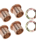 Heavy Duty King Pin Steering Knuckle Bushing Kit With Flanged Spindle Bushing Ready Drop Installation For Precedent Gas 2004 Plus Direct Swap Rock Solid Bronze Build set featuring four bronze bushings and two washers.