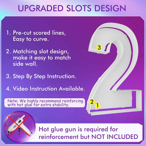 Mosaic Balloon Frame Number 2 Pre Cut Large Foam Board Sign with upgraded slots design and assembly instructions.