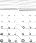 Front view of stainless steel torsion spring assortment kit with 115 pieces in 21 sizes.