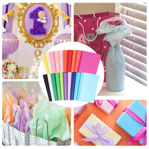 200 Sheets Tissue Paper In 20 Colors 14 By 20 Inches For Gift Bags Birthday Party Flower Decor Bulk Pack Packaging Supplies