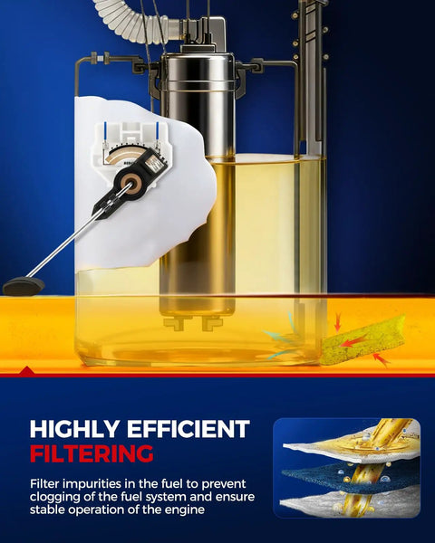 High Performance Electric Fuel Pump Module For Honda Odyssey 3.5L V6 2005-2010 Gas showing filtering system and fuel module design.