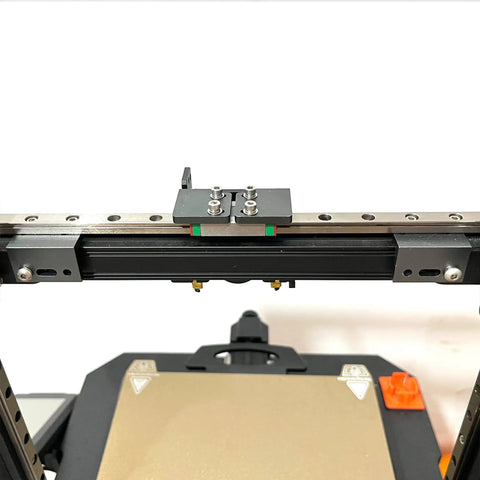 X Axis Linear Guide Upgrade Kit With MGN9 Rails for Ender 3 Series 3D Printer, installed on frame, top view of rail system