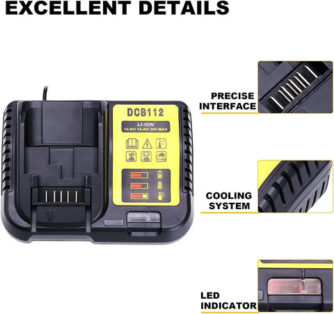 Replacement Battery Charger For 12V 20V And 60V Max Lithium Ion Batteries Quick No Fuss Charge Compatible With DCB112