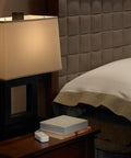 Bedroom with lamp and Credenza LED Plus 100 Watt Plug In Lamp Dimmer Switch For LED CFL Incandescent And Halogen Bulbs TTCL 100H BL