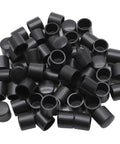 60 Pack Round Rubber End Caps One Half Inch Inner Diameter Vinyl Flexible Bolt Chair Foot Covers, black pile view