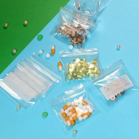 125 Packs 6 Mil Pill Bags BPA Free Waterproof Zip Lock Pouches 3 x 2.75 Inch Write On Label Seal Reusable Clear Small Bags