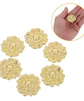 Antique Zinc Alloy Drawer Pulls for Dresser and Cabinets, Old School Floral Handles, gold floral design, shown in hand
