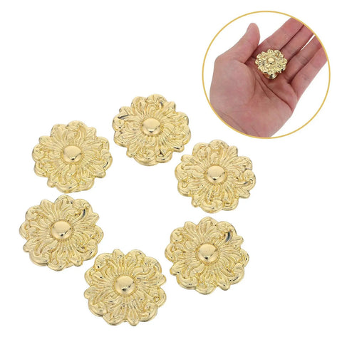 Antique Zinc Alloy Drawer Pulls for Dresser and Cabinets, Old School Floral Handles, gold floral design, shown in hand
