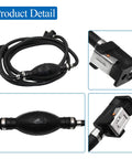 Boat Line Hose With Connector And Primer Assembly for Yamaha Outboard Motors 2 and 4 Stroke, 3m Length, Detail View