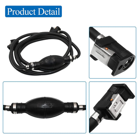 Boat Line Hose With Connector And Primer Assembly for Yamaha Outboard Motors 2 and 4 Stroke, 3m Length, Detail View