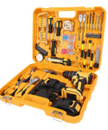 Heavy Duty Workhorse 21V Cordless Impact Driver And Power Drill With 40 Nm Torque 550W Motor 3 In 1 versatile set in yellow carrying case.