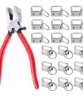 60 Set Key Fob Hardware Kit With 1In Base 25mm And 0.63In Inner Top 16mm 0.9In Outer Top 23mm Includes 60 Fobs And 60 Split Keyrings Plus Pro Pliers