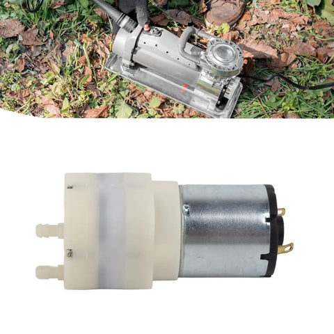 Built Legit Smooth Operator Mini Vacuum Pump Motor DC 12V Micro Air Suction Unit Low Noise shown from different angles.