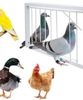 Heavy Duty T Trap Door For Pigeon Cage Iron Wire Birdcage Accessory with pigeons, duck, chicken, and parrot visible.