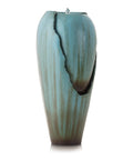 Outdoor Antique Jar Water Fountain With LED Lights 33 Inch Turquoise Cascading Water Feature for Garden Patio And Yard Decor