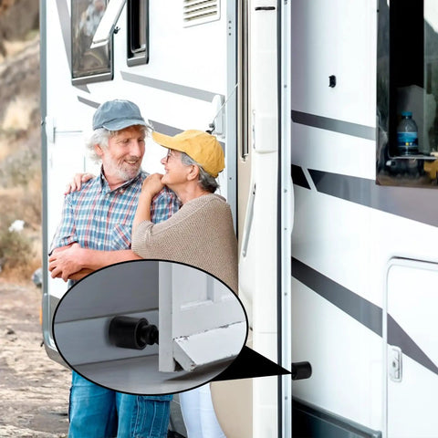 4 Pack Trailer Door Holder Kit Rubber Low Profile Bumper Door Stop for RVs Trailers Campers and Horse Trailers Black