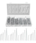 555 Piece R Type Cotter Pins And Spring Tension Fastener Kit for trailer hitch repair, displayed in clear organizing case.