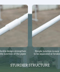 Close-up of 10x20 Outdoor Party Tent With Removable Sidewalls pipe connections showing buckle design for strength.