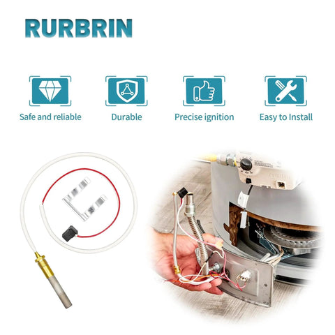 RURBRIN LP thermopile sensor SP20824 for water heater; front view with white cable and brass probe