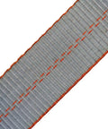 Close-up of axle tie down strap kit with ratchet and snap hooks, Silver Series, 2x114 inch, showcasing the Cordura wear pad.