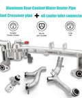 Beat Engine Stress Quickly With This Sturdy Aluminum Water Pump And Thermostat Housing Top Crossover Hose Bolted Secure On Your 5.0L V8 Range Rover Setup. Aluminum rear coolant heater pipe and oil cooler inlet connector.