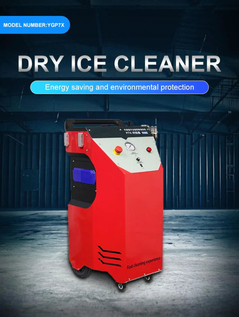 Dry Ice Cleaning Machine For Manufacturing Equipment And Machinery Maintenance, red unit in industrial setting