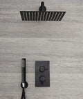 Epic High Pressure Rain Shower Head 10 Inch Black Made From 304 Stainless Steel With Air In Technology Delivers Boss Flow